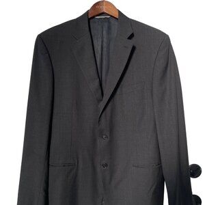 Canali Blazer Jacket Size Large Wool Sport Coat Button Front Dark Gray Classic